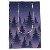 Midnight Forest Gift Bag – Starry Night Pine Tree ミディアムペーパーバッグ (裏面)