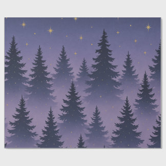 Midnight Forest Wrapping Paper – Starry Night Pine ラッピングペーパー
