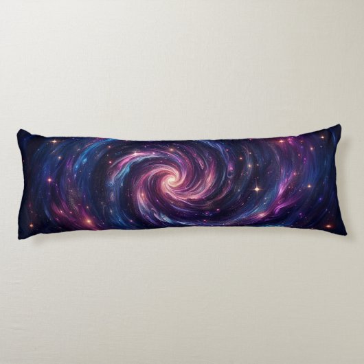 Midnight Galaxy Swirl – Deep Purples & Blues ボディピロー (裏面)