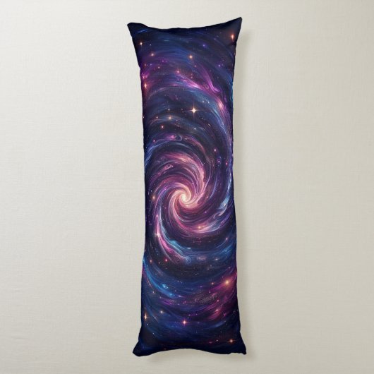 Midnight Galaxy Swirl – Deep Purples & Blues ボディピロー (裏面 (縦))