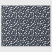 Midnight Garden Dark Navy Floral Boutique ラッピングペーパー (フラット)