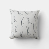 Midnight Garden Light Grey Abstract Sketchy Lines クッション (正面)