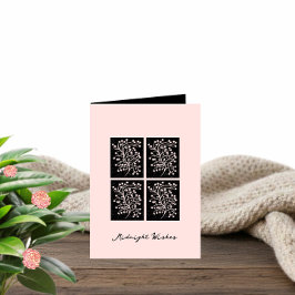 Midnight Garden Line Soft Pink Birthday カード