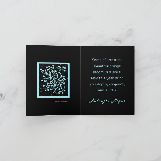 Midnight Garden Line Turquoise Mist カード (内部)