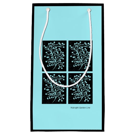 Midnight Garden Line Turquoise Mist スモールペーパーバッグ (正面)