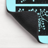 Midnight Garden Line Turquoise Mist マウスパッド (コーナー)