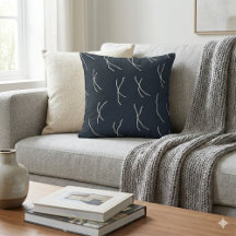 Midnight Garden Navy Abstract Sketchy Lines