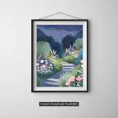 Midnight Garden | Watercolor Floral Path ポスター