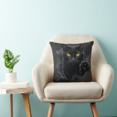 Midnight Gaze Black Cat Pillow クッション (椅子)