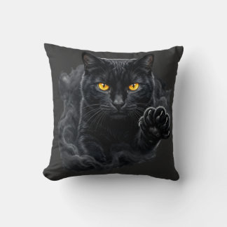 Midnight Gaze Black Cat Pillow クッション