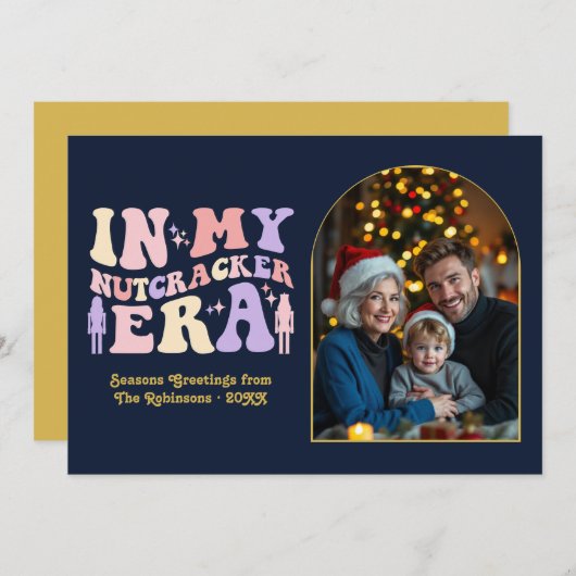Midnight Glam In My Nutcracker Era Christmas Photo シーズンカード (正面/裏面)