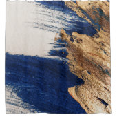 Midnight Gold: Abstract Elegance シャワーカーテン (正面)