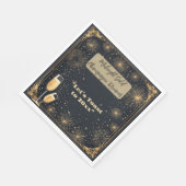 Midnight Gold Champagne Dreams Bubbly New Year Fun スタンダードランチョンナプキン (角)