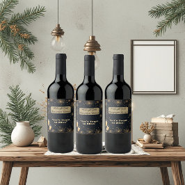 Midnight Gold Champagne Dreams Bubbly New Year Fun ワインラベル