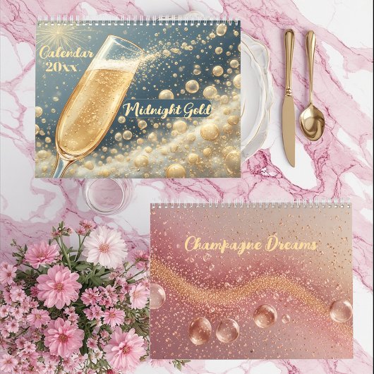 Midnight Gold Champagne Dreams Funky Quotes Modern カレンダー
