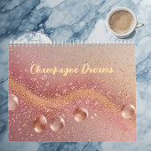 Midnight Gold Champagne Dreams Funky Quotes Modern カレンダー