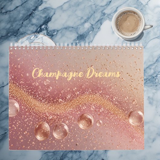 Midnight Gold Champagne Dreams Funky Quotes Modern カレンダー