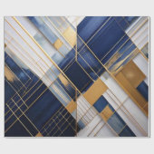 Midnight Gold Lines – Elegant , Modern & Geometric ラッピングペーパー (フラット)