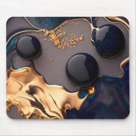 Midnight Gold Liquid Marble マウスパッド