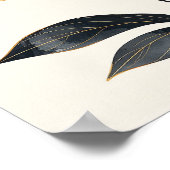 Midnight & Gold Majesty: Elegant Minimalist Botani ポスター (角)