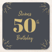 Midnight Gold Milestone スクエアペーパーコースター (正面)