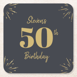 Midnight Gold Milestone スクエアペーパーコースター