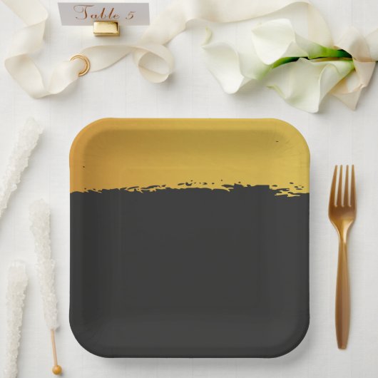 Midnight Gold Wedding ペーパープレート (ウェディング)