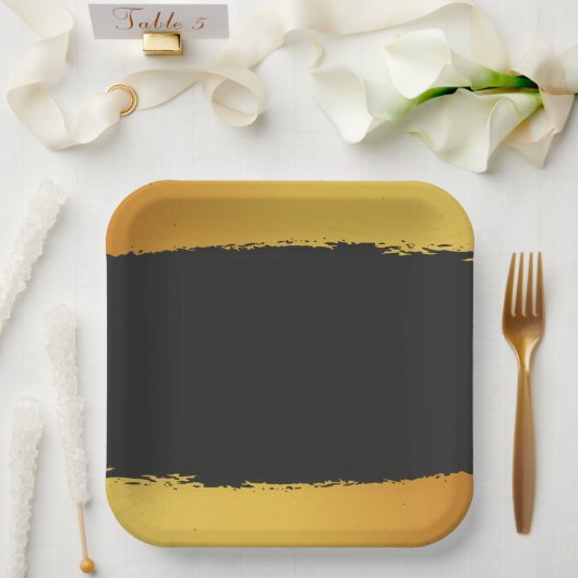 Midnight Gold Wedding ペーパープレート (ウェディング)