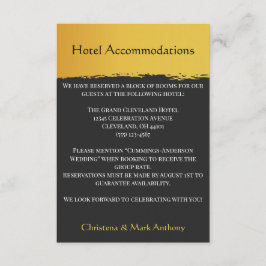 Midnight Gold Wedding Hotel Accommodations エンクロージャーカード