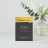 Midnight Gold Wedding Itinerary エンクロージャーカード (スタンド正面)