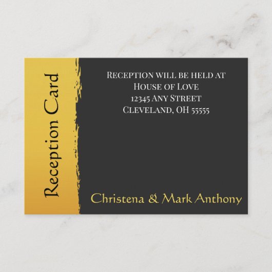 Midnight Gold Wedding Reception Enclosure Cards エンクロージャーカード (正面)