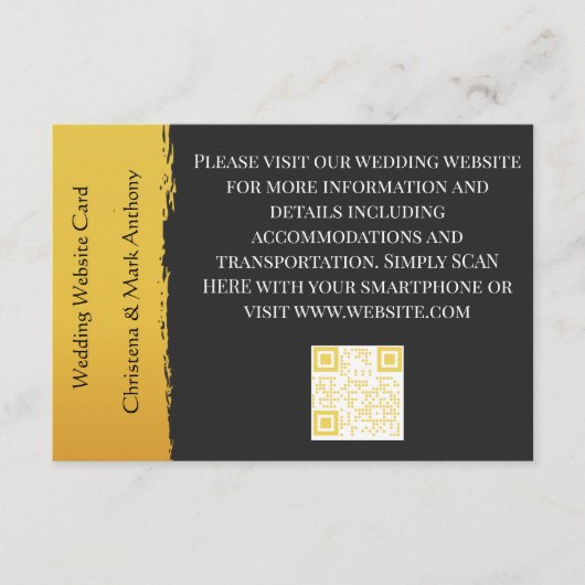 Midnight Gold Wedding Website Enclosure Cards エンクロージャーカード (正面)