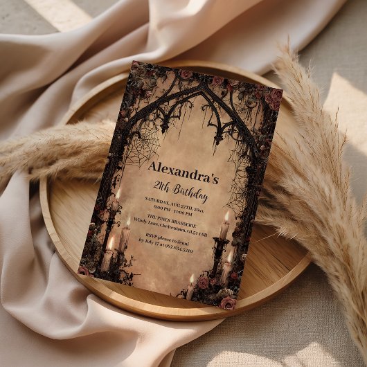 Midnight Gothic Cathedral Birthday 招待状