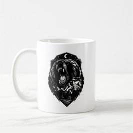 Midnight Grizzly Bear Mountain Silhouette Mug コーヒーマグカップ
