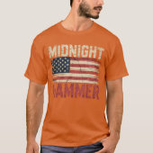 Midnight Hammer B-2 Stealth Jet Usa Flag Tシャツ (正面)