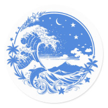 Midnight Hawaii: Wave, Dolphin & Haleakala