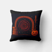 Midnight Hearth Medieval-Orange and black クッション (裏面)