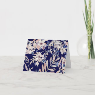 Midnight Indigo Eucalyptus & Blueberry Botanical サンキューカード