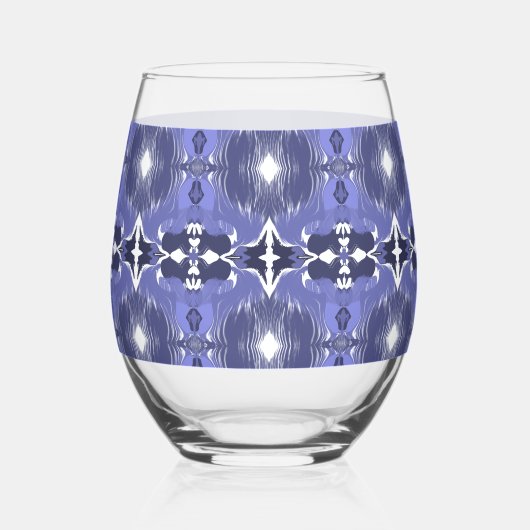 Midnight Indigo Kaleidoscope  ステムなしワイングラス (正面)