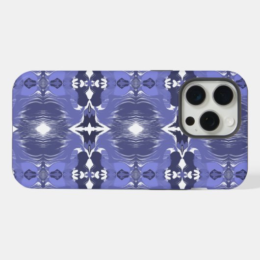Midnight Indigo Kaleidoscope  iPhoneケース (裏面横)