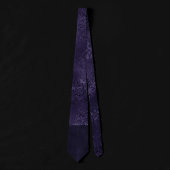 Midnight Indigo Romance | Satiny Grunge Damask ネクタイ