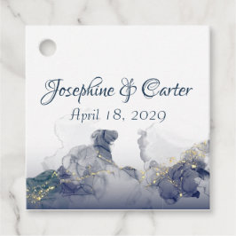 Midnight Ink & Gold Wedding Favor Tags フェイバータグ