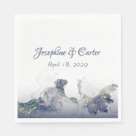 Midnight Ink & Gold Wedding Napkins スタンダードランチョンナプキン