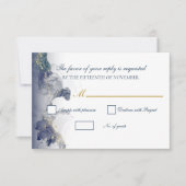Midnight Ink & Gold Wedding RSVP Cards (正面)