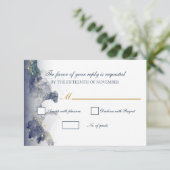Midnight Ink & Gold Wedding RSVP Cards (スタンド正面)