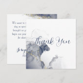 Midnight Ink & Gold Wedding Thank You Cards サンキューカード (正面/裏面)