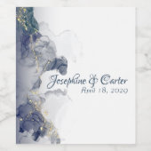 Midnight Ink & Gold Wedding Wine Labels ワインラベル (シングルラベル)