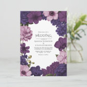 Midnight Iris, Velvet Plum & Dusty Petal Wedding 招待状 (スタンド正面)