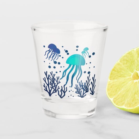 Midnight Jelly | Glowing Ocean Shot Glass Design ショットグラス (正面)