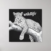 Midnight Leopard , Wildlife Illustration キャンバスプリント (正面)